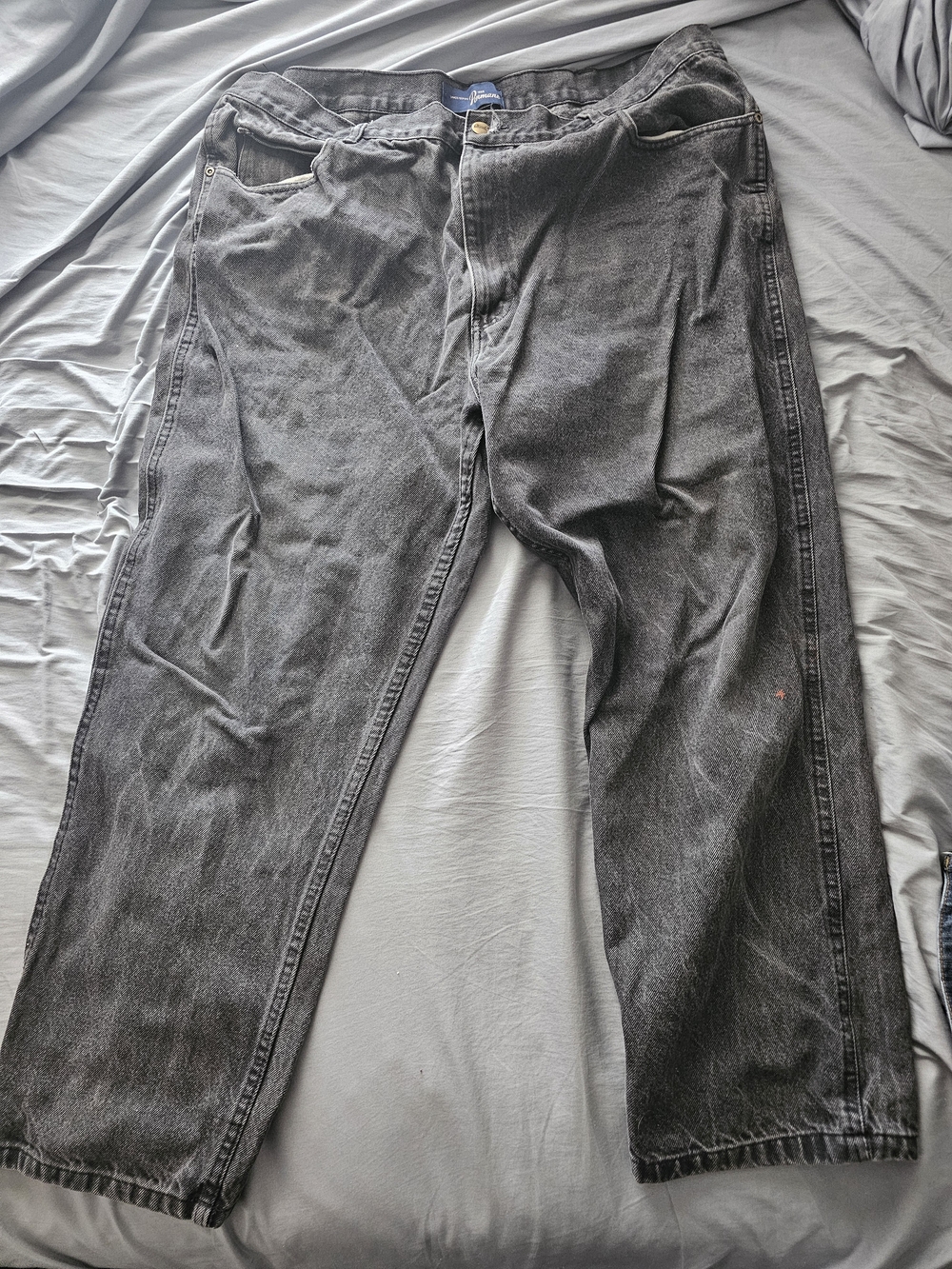 Relaxed Fit Men's Grey-Black Jeans - Casual Everyday Style
